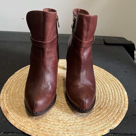 Pedro Miralles 1959 Leather Disstress Color Tone Burgundy Ankle Booties Size 40 - Picture 7 of 15